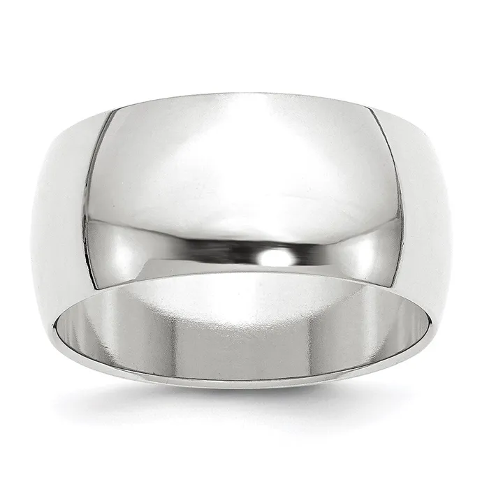 Goldia Rings Solid 14K White Gold 10mm Half Round MensWomens Wedding Band Ring Size 45 Goldia Rings Solid 14K White Gold 10mm Half Round MensWomens Wedding Band Ring Size 45