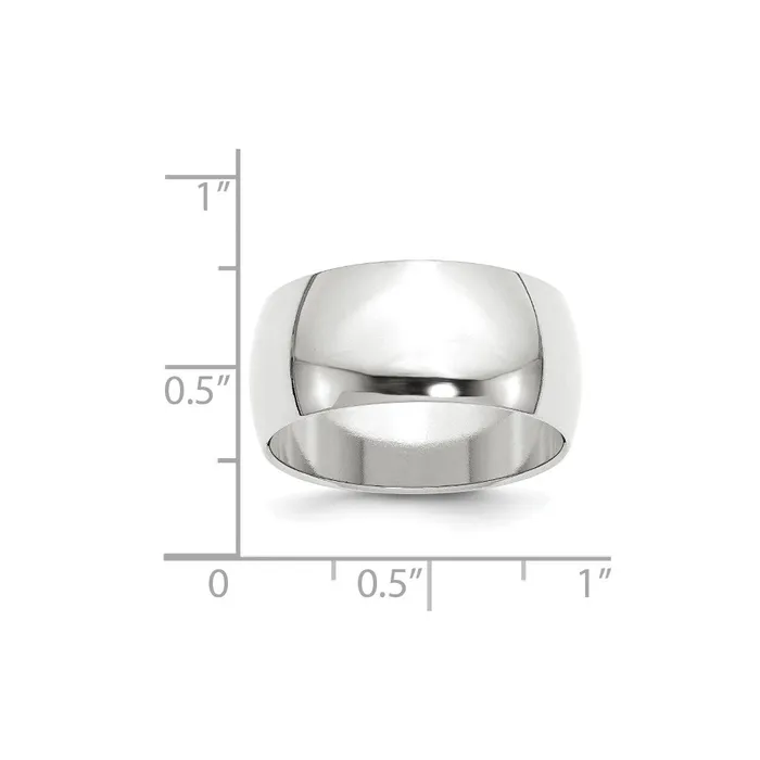 Goldia Rings Solid 14K White Gold 10mm Half Round MensWomens Wedding Band Ring Size 45 Goldia Rings Solid 14K White Gold 10mm Half Round MensWomens Wedding Band Ring Size 45