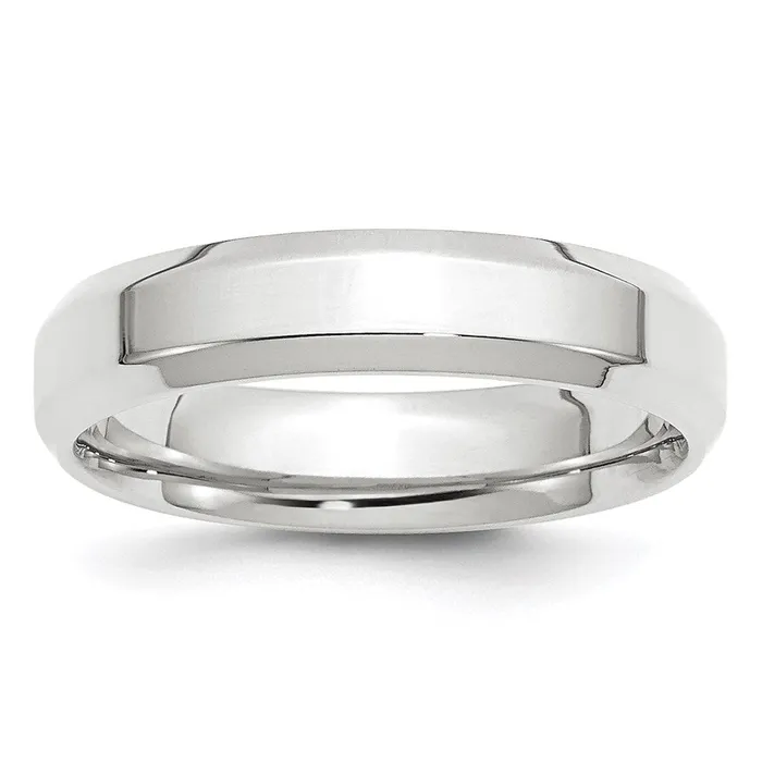 Goldia Rings Solid 14K White Gold 5mm Bevel Edge Comfort Fit MensWomens Wedding Band Ring Size 9 Goldia Rings Solid 14K White Gold 5mm Bevel Edge Comfort Fit MensWomens Wedding Band Ring Size 9
