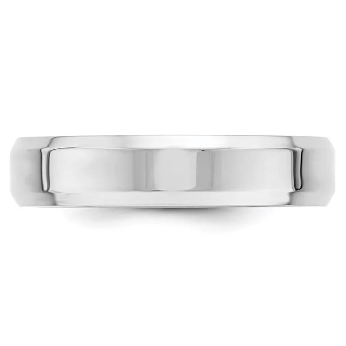 Goldia Rings Solid 14K White Gold 5mm Bevel Edge Comfort Fit MensWomens Wedding Band Ring Size 9 Goldia Rings Solid 14K White Gold 5mm Bevel Edge Comfort Fit MensWomens Wedding Band Ring Size 9