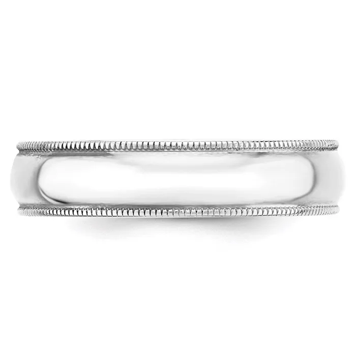 Goldia Rings Solid 14K White Gold 5mm Light Weight Milgrain Half Round MensWomens Wedding Band Ring Size 85 Goldia Rings Solid 14K White Gold 5mm Light Weight Milgrain Half Round MensWomens Wedding Band Ring Size 85