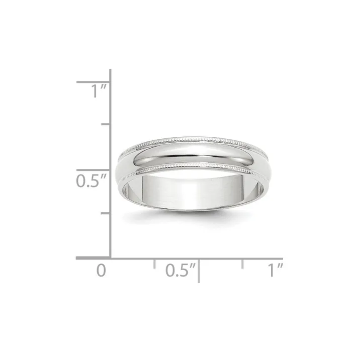 Goldia Rings Solid 14K White Gold 5mm Light Weight Milgrain Half Round MensWomens Wedding Band Ring Size 85 Goldia Rings Solid 14K White Gold 5mm Light Weight Milgrain Half Round MensWomens Wedding Band Ring Size 85
