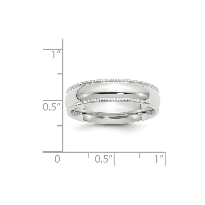 Goldia Rings Solid 14K White Gold 6mm Milgrain Comfort Fit MensWomens Wedding Band Ring Size 6 Goldia Rings Solid 14K White Gold 6mm Milgrain Comfort Fit MensWomens Wedding Band Ring Size 6