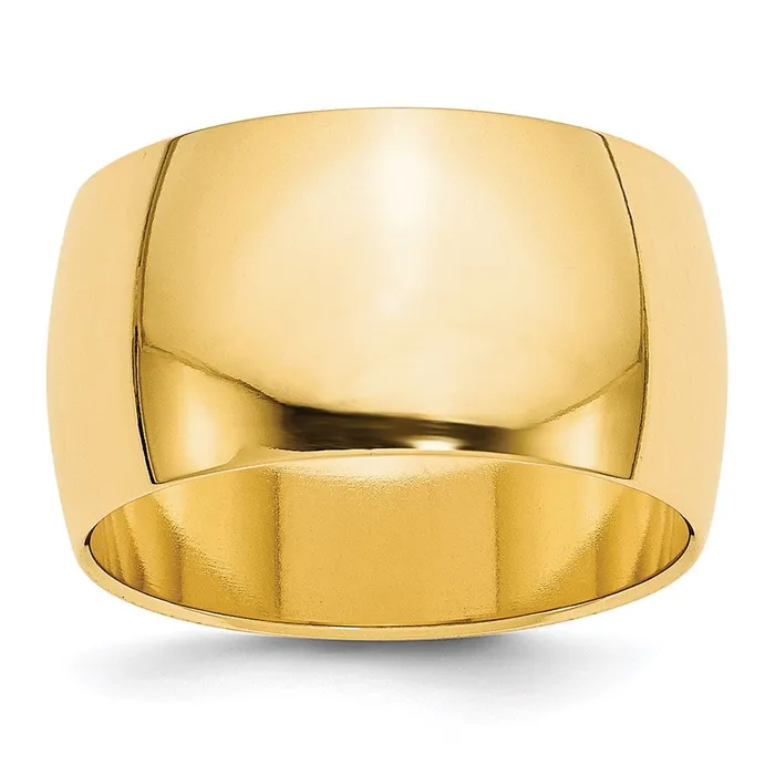 Goldia Rings Solid 14K Yellow Gold 12mm Half Round MensWomens Wedding Band Ring Size 4 Goldia Rings Solid 14K Yellow Gold 12mm Half Round MensWomens Wedding Band Ring Size 4