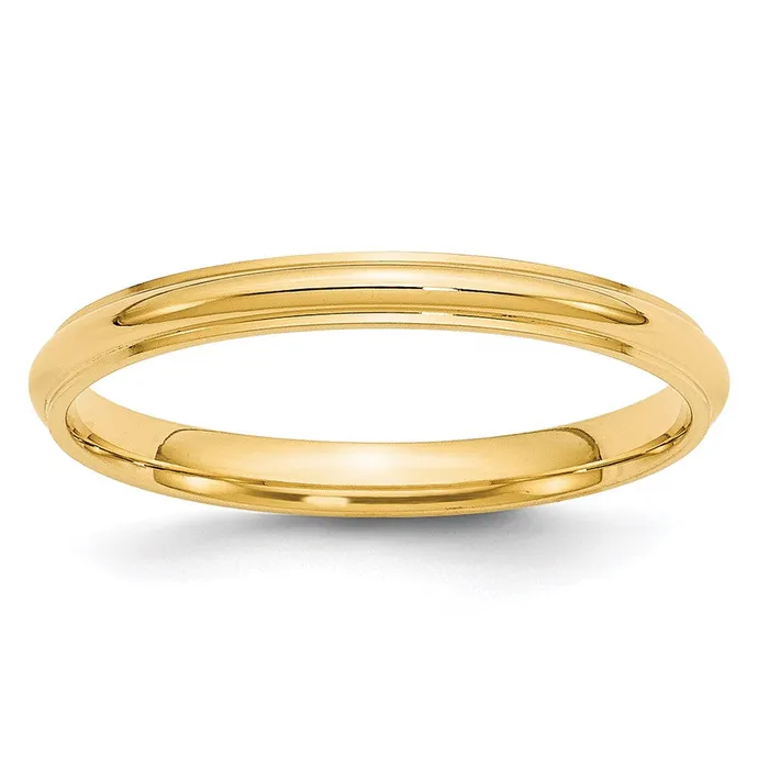Goldia Rings Solid 14K Yellow Gold 25mm Half Round with Edge MensWomens Wedding Band Ring Size 75 Goldia Rings Solid 14K Yellow Gold 25mm Half Round with Edge MensWomens Wedding Band Ring Size 75