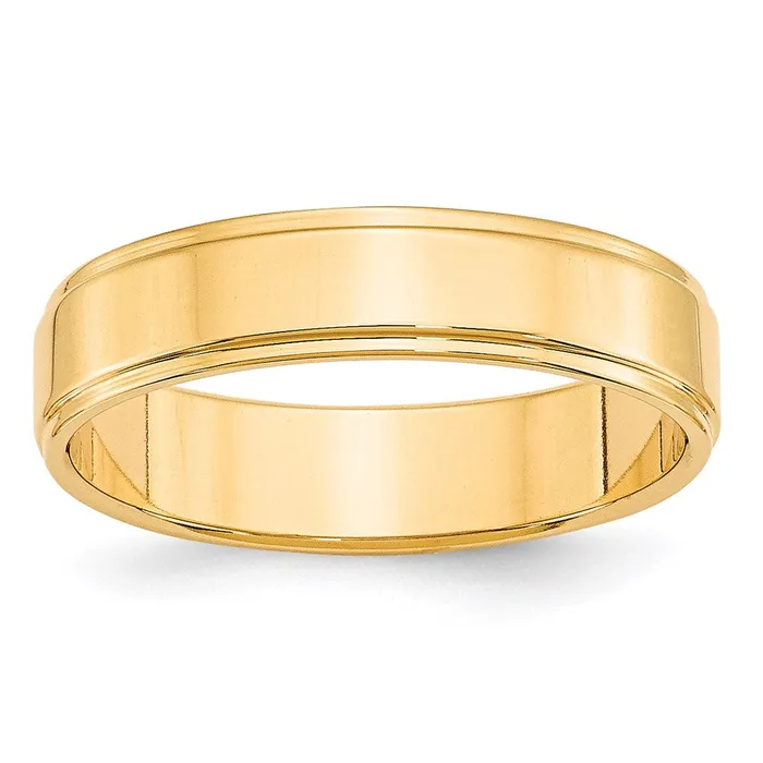 Goldia Rings Solid 14K Yellow Gold 5mm Flat with Step Edge MensWomens Wedding Band Ring Size 5 Goldia Rings Solid 14K Yellow Gold 5mm Flat with Step Edge MensWomens Wedding Band Ring Size 5