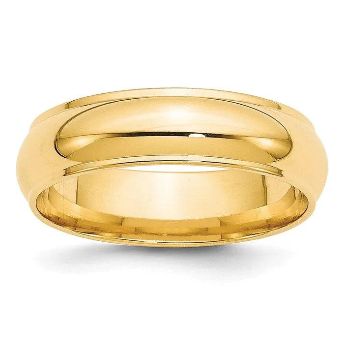 Goldia Rings Solid 14K Yellow Gold 6mm Half Round with Edge MensWomens Wedding Band Ring Size 45 Goldia Rings Solid 14K Yellow Gold 6mm Half Round with Edge MensWomens Wedding Band Ring Size 45