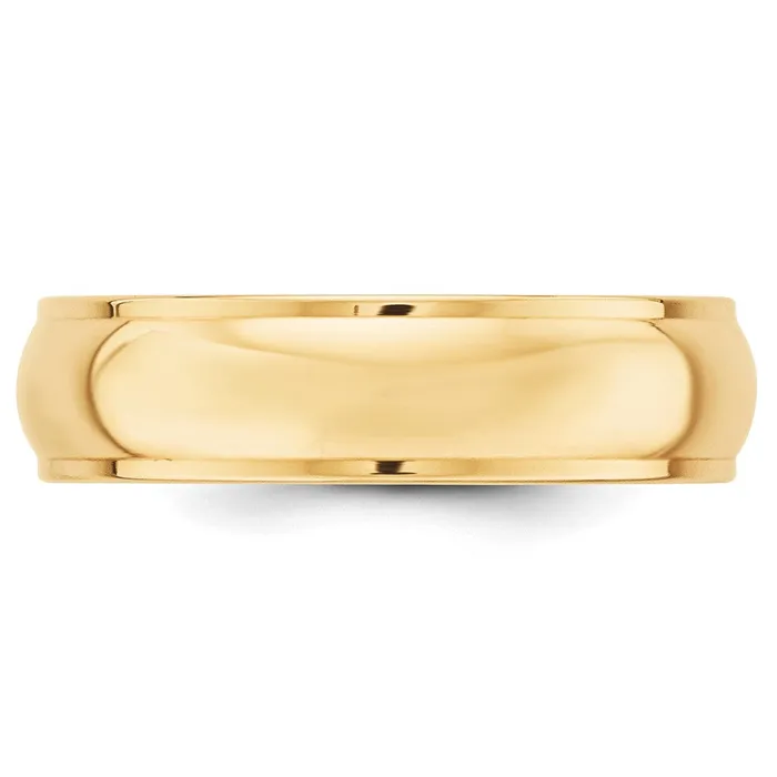Goldia Rings Solid 14K Yellow Gold 6mm Half Round with Edge MensWomens Wedding Band Ring Size 45 Goldia Rings Solid 14K Yellow Gold 6mm Half Round with Edge MensWomens Wedding Band Ring Size 45