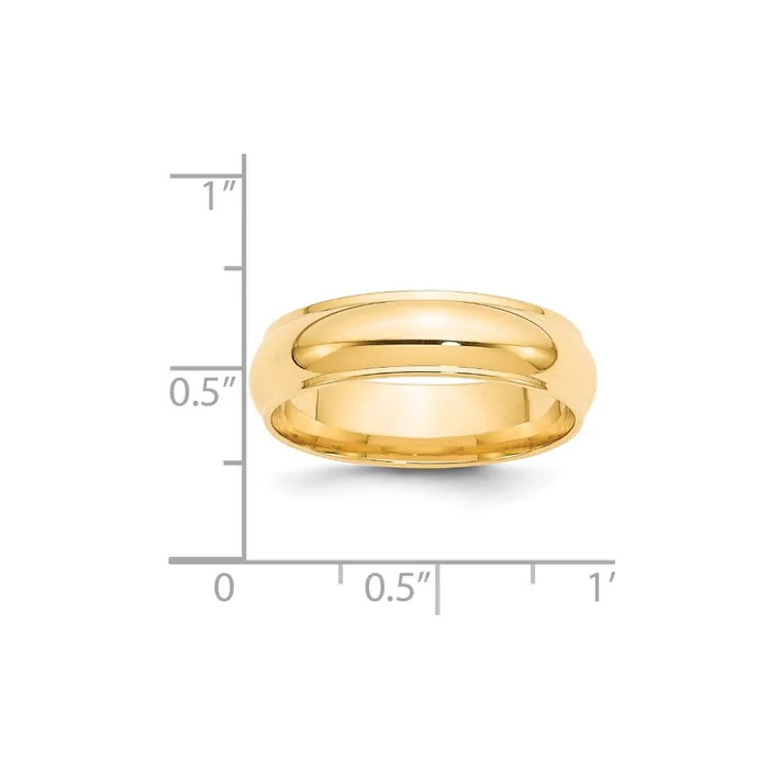 Goldia Rings Solid 14K Yellow Gold 6mm Half Round with Edge MensWomens Wedding Band Ring Size 45 Goldia Rings Solid 14K Yellow Gold 6mm Half Round with Edge MensWomens Wedding Band Ring Size 45