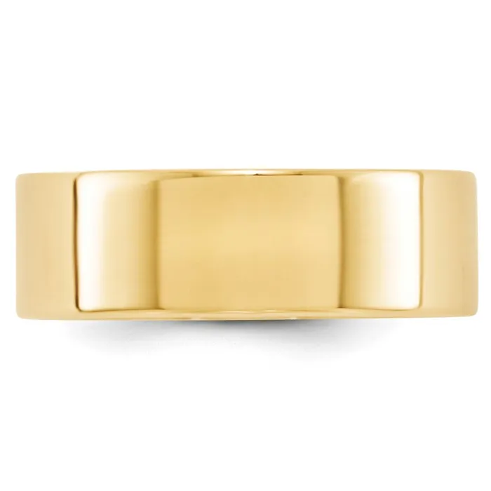 Goldia Rings Solid 14K Yellow Gold 7mm Light Weight Flat MensWomens Wedding Band Ring Size 85 Goldia Rings Solid 14K Yellow Gold 7mm Light Weight Flat MensWomens Wedding Band Ring Size 85