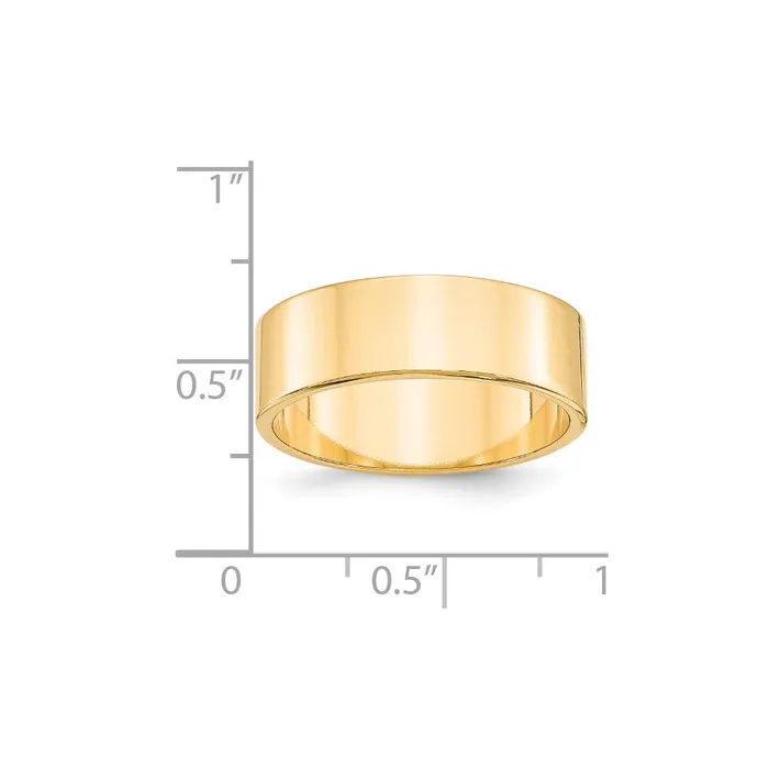 Goldia Rings Solid 14K Yellow Gold 7mm Light Weight Flat MensWomens Wedding Band Ring Size 85 Goldia Rings Solid 14K Yellow Gold 7mm Light Weight Flat MensWomens Wedding Band Ring Size 85