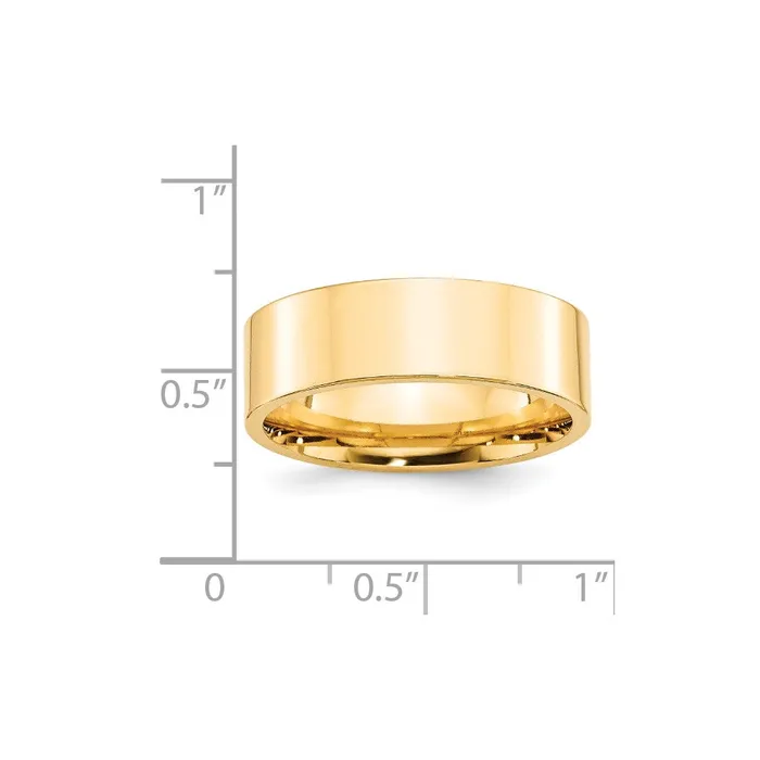 Goldia Rings Solid 14K Yellow Gold 7mm Standard Flat Comfort Fit MensWomens Wedding Band Ring Size 10 Goldia Rings Solid 14K Yellow Gold 7mm Standard Flat Comfort Fit MensWomens Wedding Band Ring Size 10