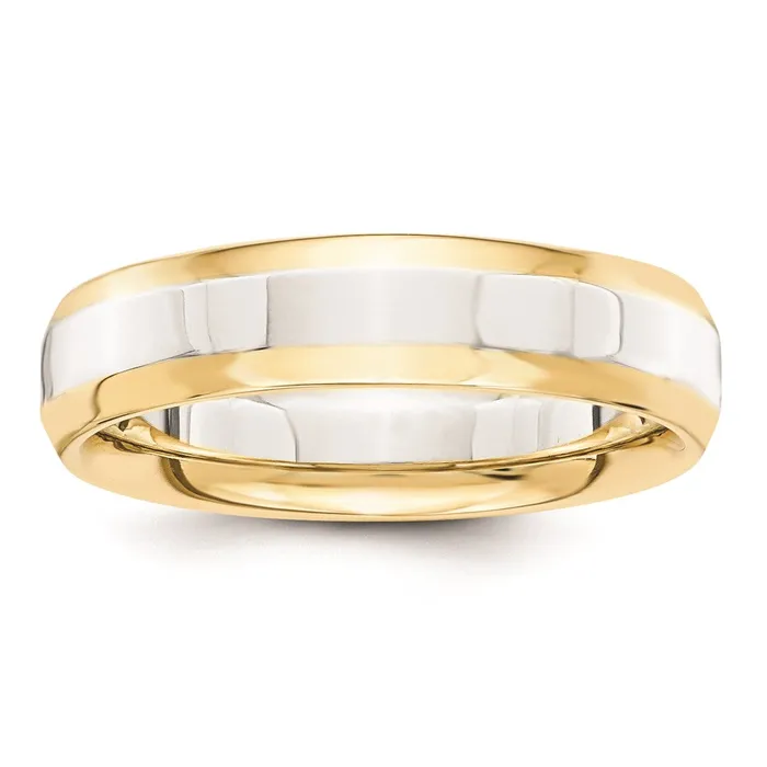 Goldia Rings Solid 14K Yellow Gold TwoTone 5mm Domed Size 11 Wedding MensWomens Wedding Band Ring Goldia Rings Solid 14K Yellow Gold TwoTone 5mm Domed Size 11 Wedding MensWomens Wedding Band Ring