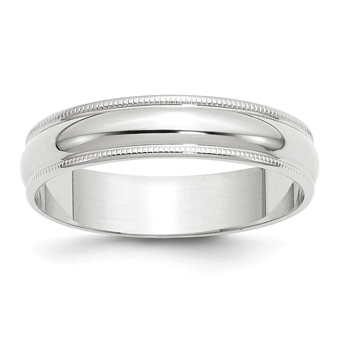 Goldia Rings Solid 18K White Gold 5mm Light Weight Milgrain Half Round MensWomens Wedding Band Ring Size 135 Goldia Rings Solid 18K White Gold 5mm Light Weight Milgrain Half Round MensWomens Wedding Band Ring Size 135