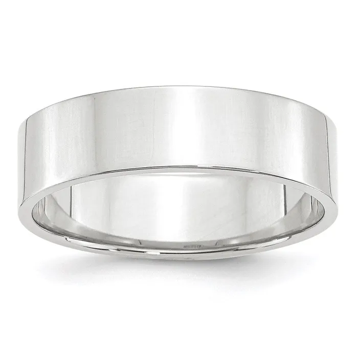 Goldia Rings Solid 18K White Gold 6mm Light Weight Flat MensWomens Wedding Band Ring Size 115 Goldia Rings Solid 18K White Gold 6mm Light Weight Flat MensWomens Wedding Band Ring Size 115
