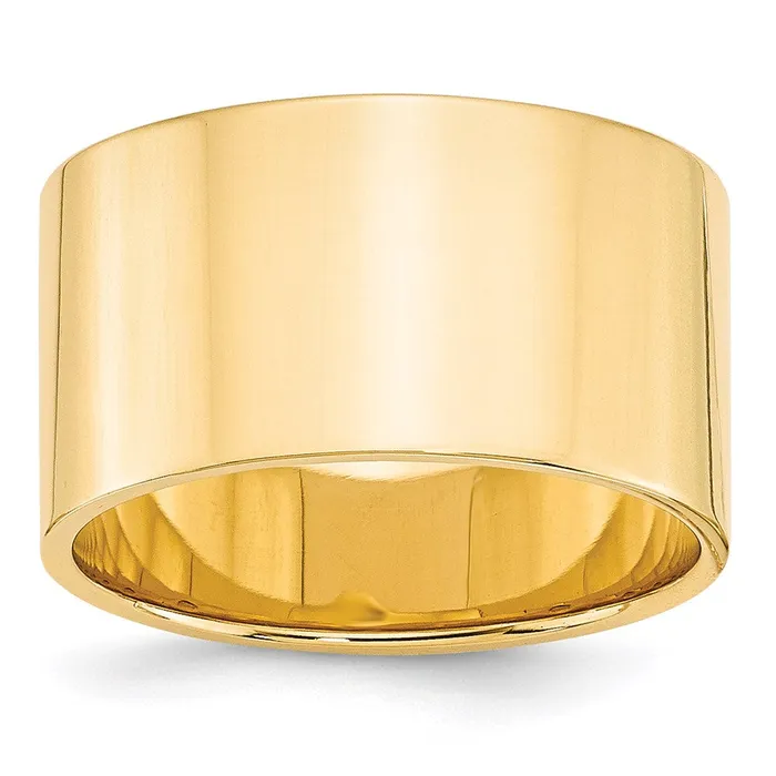 Goldia Rings Solid 18K Yellow Gold 12mm Light Weight Flat MensWomens Wedding Band Ring Size 125 Goldia Rings Solid 18K Yellow Gold 12mm Light Weight Flat MensWomens Wedding Band Ring Size 125