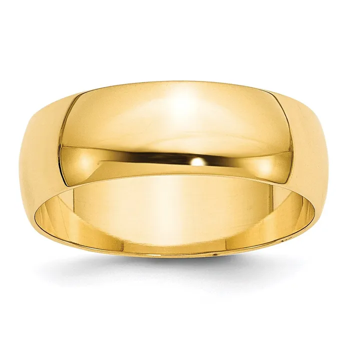 Goldia Rings Solid 18K Yellow Gold 7mm Light Weight Half Round MensWomens Wedding Band Ring Size 10 Goldia Rings Solid 18K Yellow Gold 7mm Light Weight Half Round MensWomens Wedding Band Ring Size 10