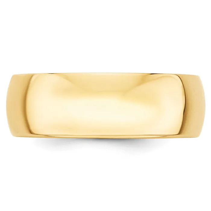 Goldia Rings Solid 18K Yellow Gold 7mm Light Weight Half Round MensWomens Wedding Band Ring Size 10 Goldia Rings Solid 18K Yellow Gold 7mm Light Weight Half Round MensWomens Wedding Band Ring Size 10