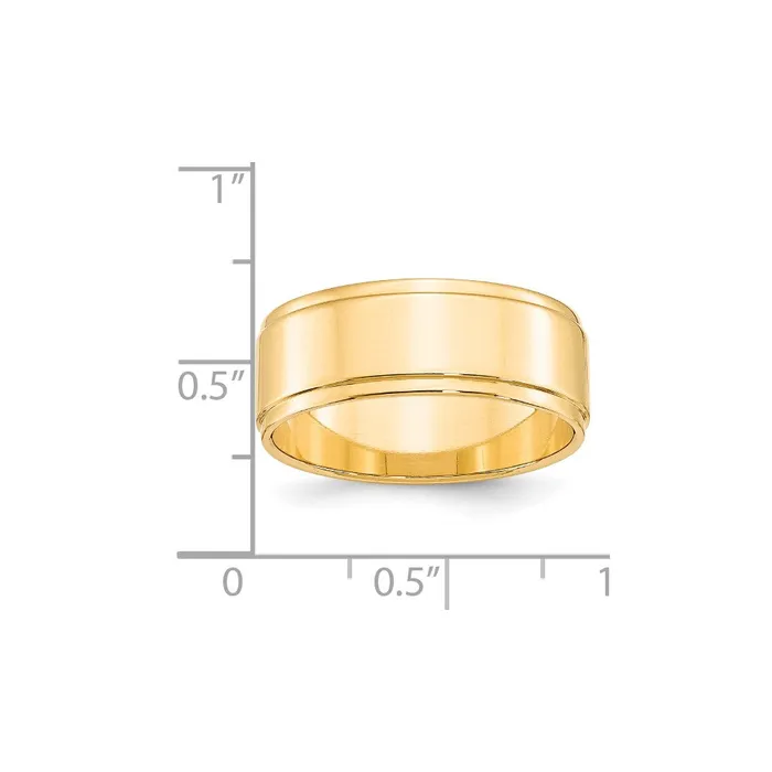 Goldia Rings Solid 18K Yellow Gold 8mm Flat with Step Edge MensWomens Wedding Band Ring Size 45 Goldia Rings Solid 18K Yellow Gold 8mm Flat with Step Edge MensWomens Wedding Band Ring Size 45