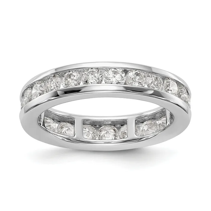 Goldia Rings Solid Real 14k White Gold Polished 2ct Channel Set CZ Eternity Wedding Band Ring Goldia Rings Solid Real 14k White Gold Polished 2ct Channel Set CZ Eternity Wedding Band Ring
