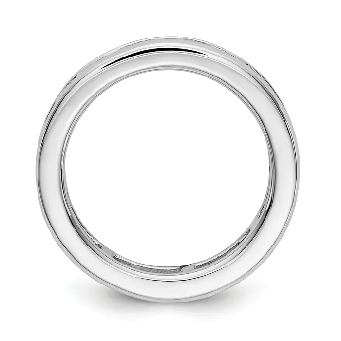 Goldia Rings Solid Real 14k White Gold Polished 2ct Channel Set CZ Eternity Wedding Band Ring