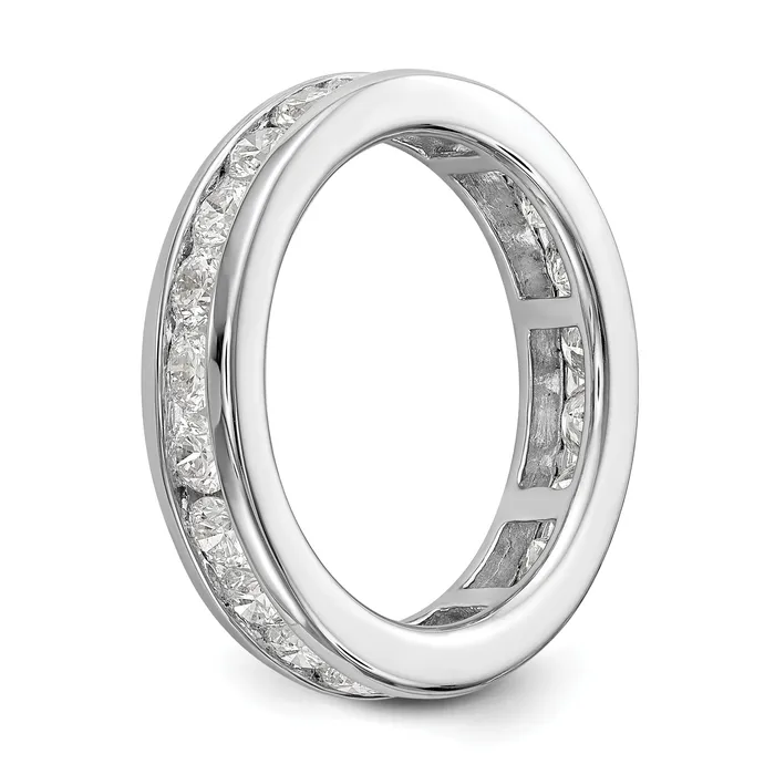 Goldia Rings Solid Real 14k White Gold Polished 2ct Channel Set CZ Eternity Wedding Band Ring