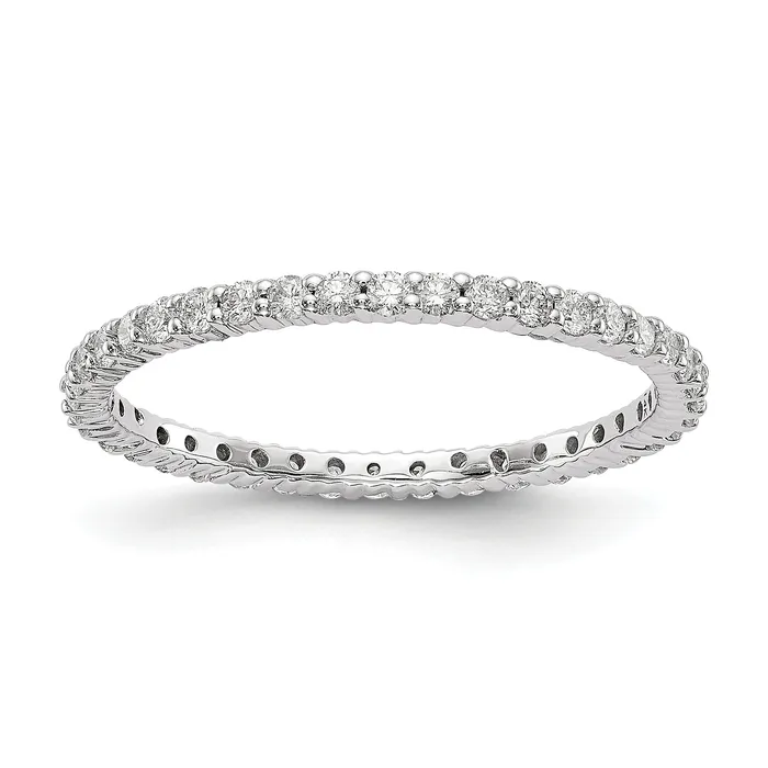 Goldia Rings Solid Real 14k White Gold Polished Shared Prong 12ct CZ Eternity Wedding Band Ring Goldia Rings Solid Real 14k White Gold Polished Shared Prong 12ct CZ Eternity Wedding Band Ring
