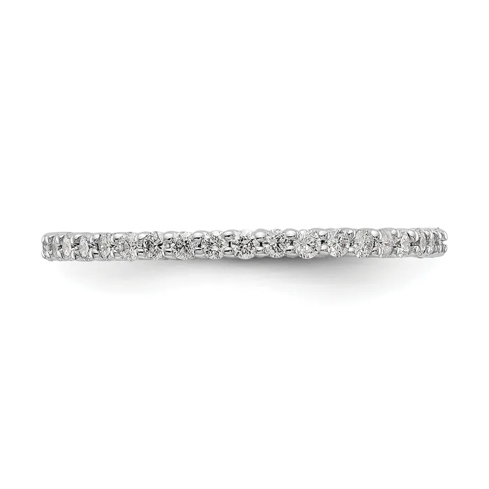 Goldia Rings Solid Real 14k White Gold Polished Shared Prong 12ct CZ Eternity Wedding Band Ring