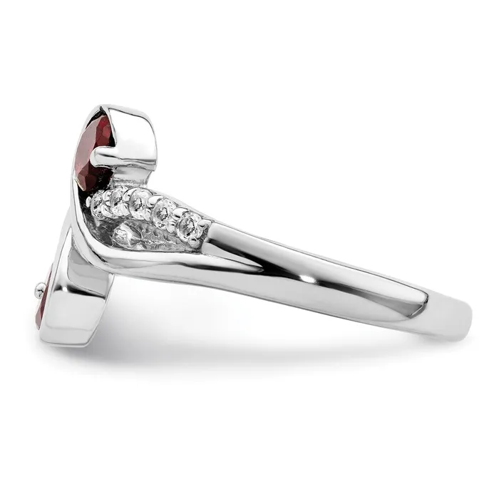 Goldia Rings Sterling Silver Rhodplated 8tw Garnet u0026 White Topaz Swirl Ring