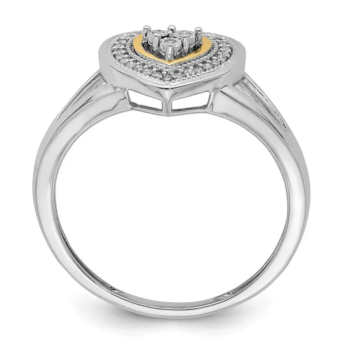 Goldia Rings Sterling Silver Rhodium 14k Plated Diamond Heart Ring