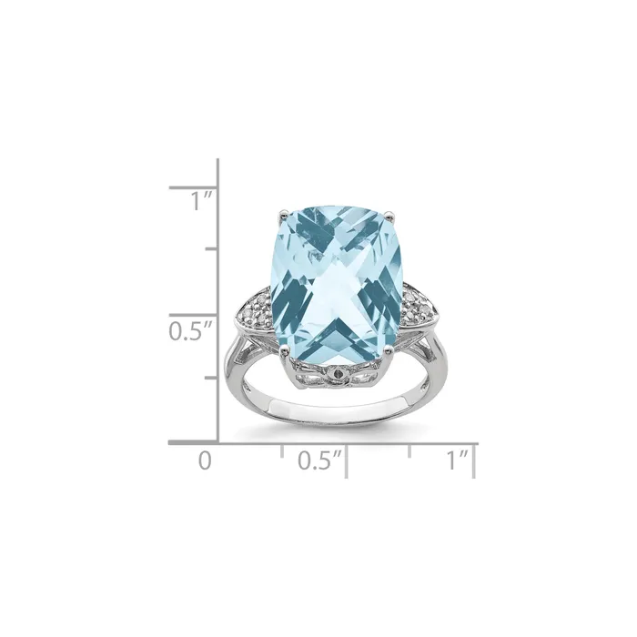 Goldia Rings Sterling Silver Rhodium CheckerCut Sky Blue Topaz u0026 Natural Diamond Gemstone Birthstone Ring Fine Jewelry Gift for Her Goldia Rings Sterling Silver Rhodium CheckerCut Sky Blue Topaz u0026 Natural Diamond Gemstone Birthstone Ring Fine Jewelry Gift for Her