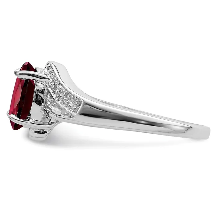 Goldia Rings Sterling Silver Rhodiumplated Garnet u0026 Diamond Ring