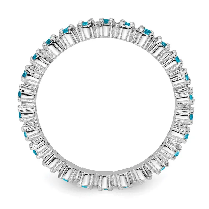 Goldia Rings Sterling Silver Stackable Expressions Blue Topaz Ring