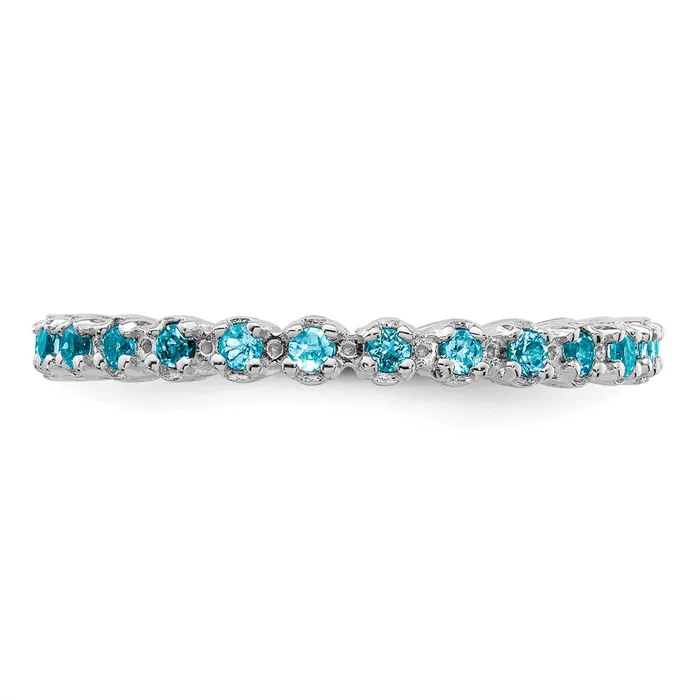 Goldia Rings Sterling Silver Stackable Expressions Blue Topaz Ring