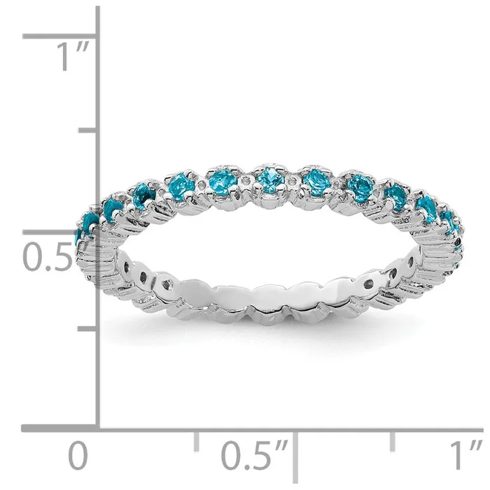 Goldia Rings Sterling Silver Stackable Expressions Blue Topaz Ring