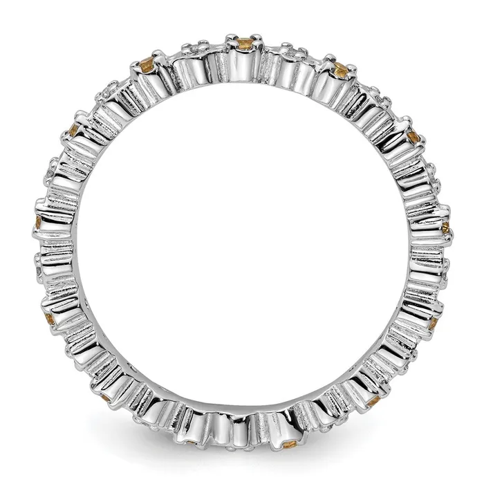 Goldia Rings Sterling Silver Stackable Expressions Citrine u0026 Diamond Ring