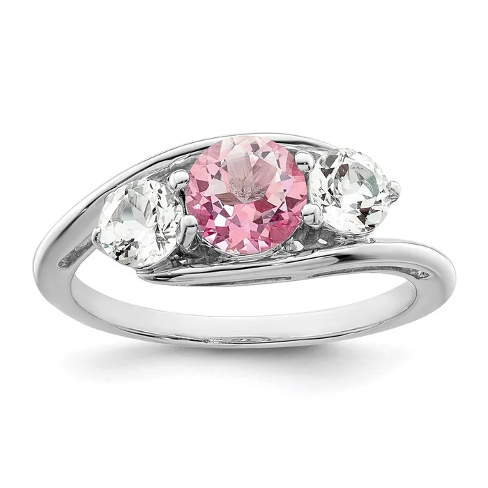 Goldia Rings Survivor Collection Sterling Silver Rhodiumplated White and Pink Swarovski Topaz Sue Ring Goldia Rings Survivor Collection Sterling Silver Rhodiumplated White and Pink Swarovski Topaz Sue Ring
