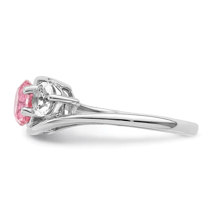 Goldia Rings Survivor Collection Sterling Silver Rhodiumplated White and Pink Swarovski Topaz Sue Ring