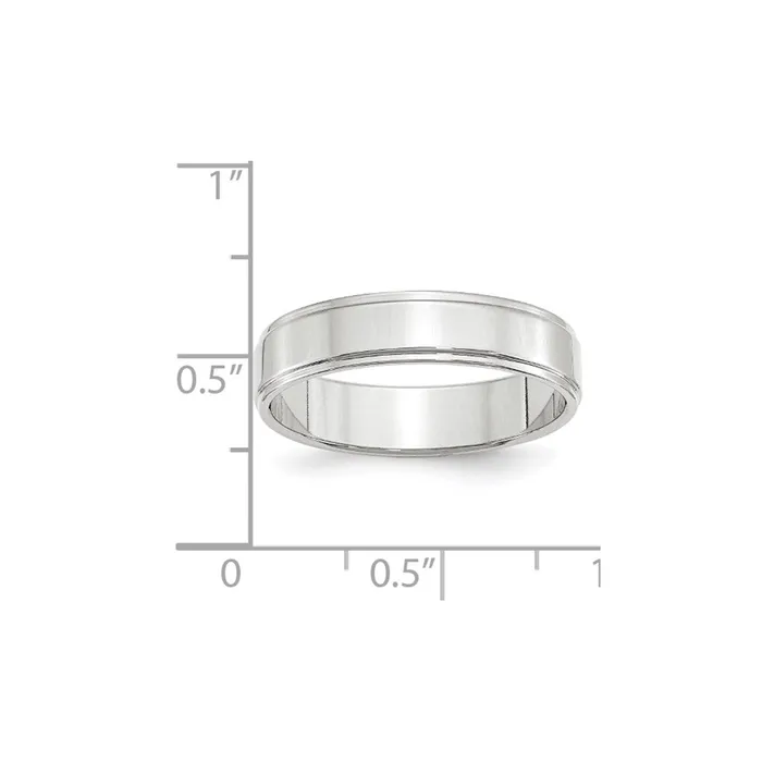 Goldia Solid 10K White Gold 5mm Flat with Step Edge MensWomens Wedding Band Ring Size 4 Rings Goldia Solid 10K White Gold 5mm Flat with Step Edge MensWomens Wedding Band Ring Size 4 Rings