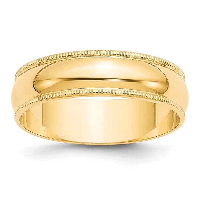Goldia Solid 10K Yellow Gold 6mm Light Weight Milgrain Half Round MensWomens Wedding Band Ring Size 7 Rings Goldia Solid 10K Yellow Gold 6mm Light Weight Milgrain Half Round MensWomens Wedding Band Ring Size 7 Rings