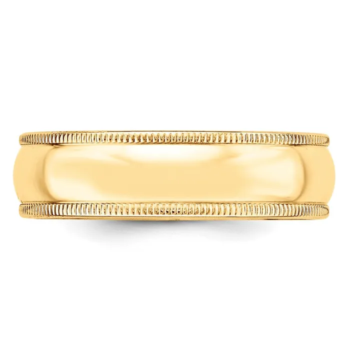 Goldia Solid 10K Yellow Gold 6mm Light Weight Milgrain Half Round MensWomens Wedding Band Ring Size 7 Rings Goldia Solid 10K Yellow Gold 6mm Light Weight Milgrain Half Round MensWomens Wedding Band Ring Size 7 Rings
