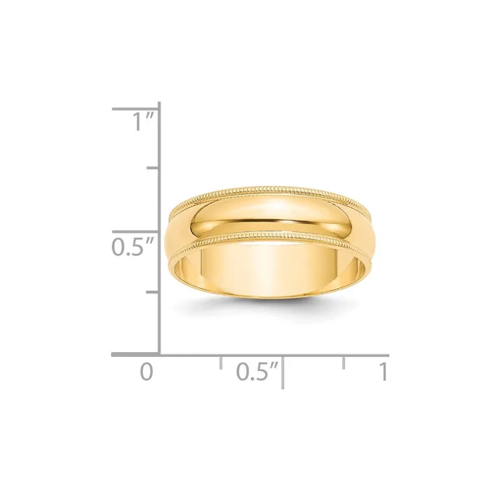Goldia Solid 10K Yellow Gold 6mm Light Weight Milgrain Half Round MensWomens Wedding Band Ring Size 7 Rings Goldia Solid 10K Yellow Gold 6mm Light Weight Milgrain Half Round MensWomens Wedding Band Ring Size 7 Rings