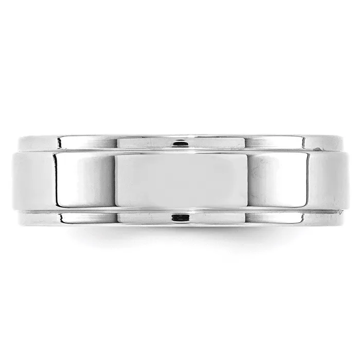 Goldia Solid 14K White Gold 6mm Flat with Step Edge MensWomens Wedding Band Ring Size 45 Rings Goldia Solid 14K White Gold 6mm Flat with Step Edge MensWomens Wedding Band Ring Size 45 Rings
