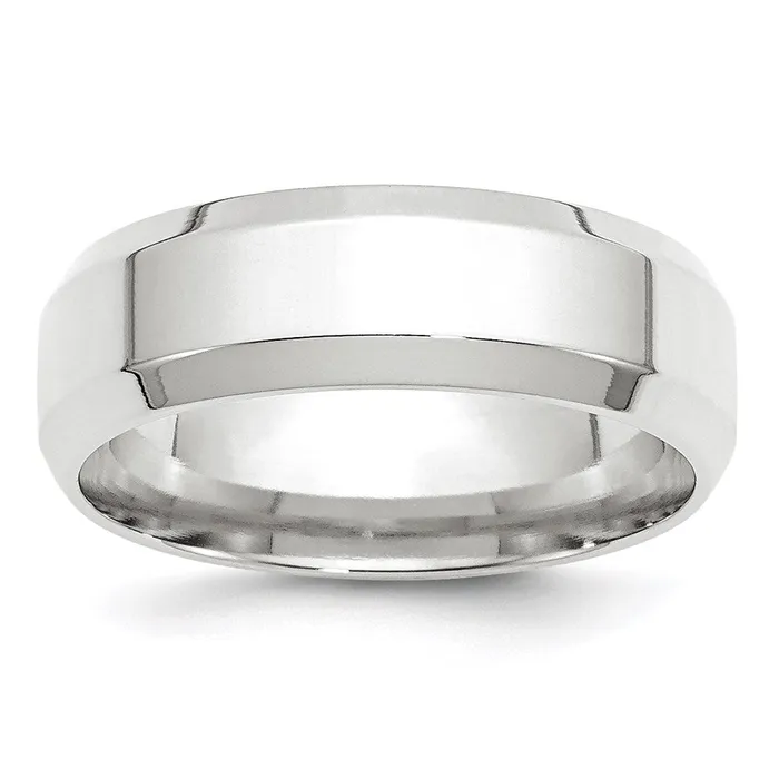 Goldia Solid 14K White Gold 7mm Bevel Edge Comfort Fit MensWomens Wedding Band Ring Size 75 Rings Goldia Solid 14K White Gold 7mm Bevel Edge Comfort Fit MensWomens Wedding Band Ring Size 75 Rings