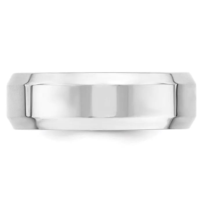 Goldia Solid 14K White Gold 7mm Bevel Edge Comfort Fit MensWomens Wedding Band Ring Size 75 Rings Goldia Solid 14K White Gold 7mm Bevel Edge Comfort Fit MensWomens Wedding Band Ring Size 75 Rings