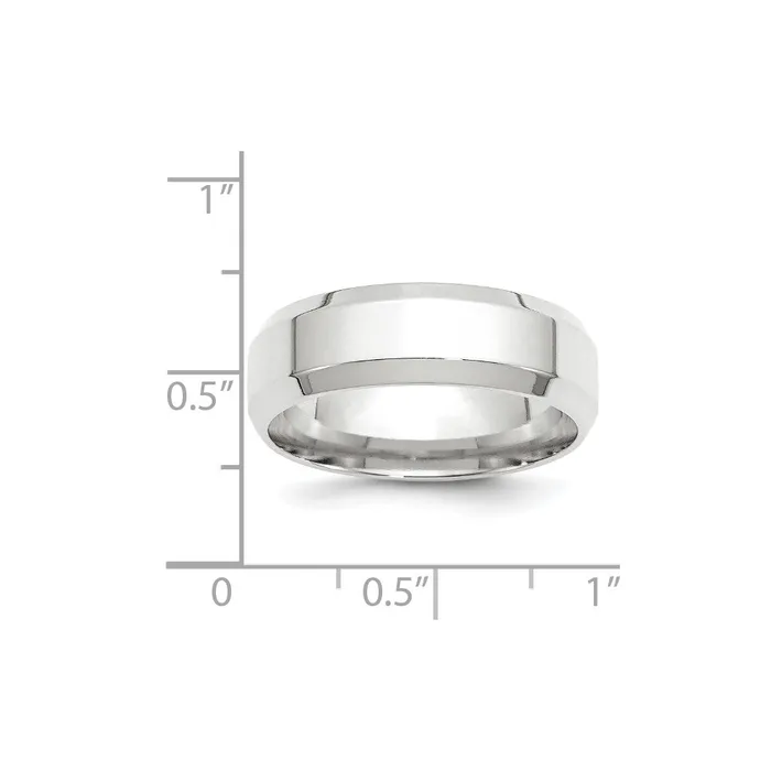 Goldia Solid 14K White Gold 7mm Bevel Edge Comfort Fit MensWomens Wedding Band Ring Size 75 Rings Goldia Solid 14K White Gold 7mm Bevel Edge Comfort Fit MensWomens Wedding Band Ring Size 75 Rings