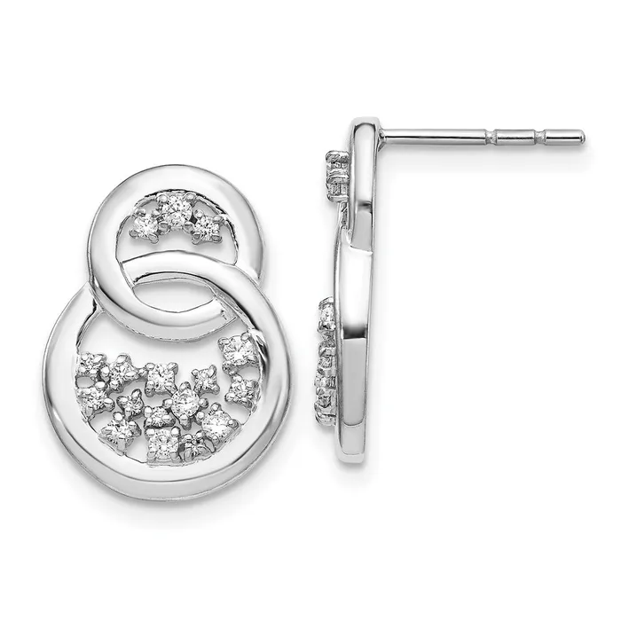 Goldia Solid 14k White Gold Simulated CZ Post Earrings Earrings
