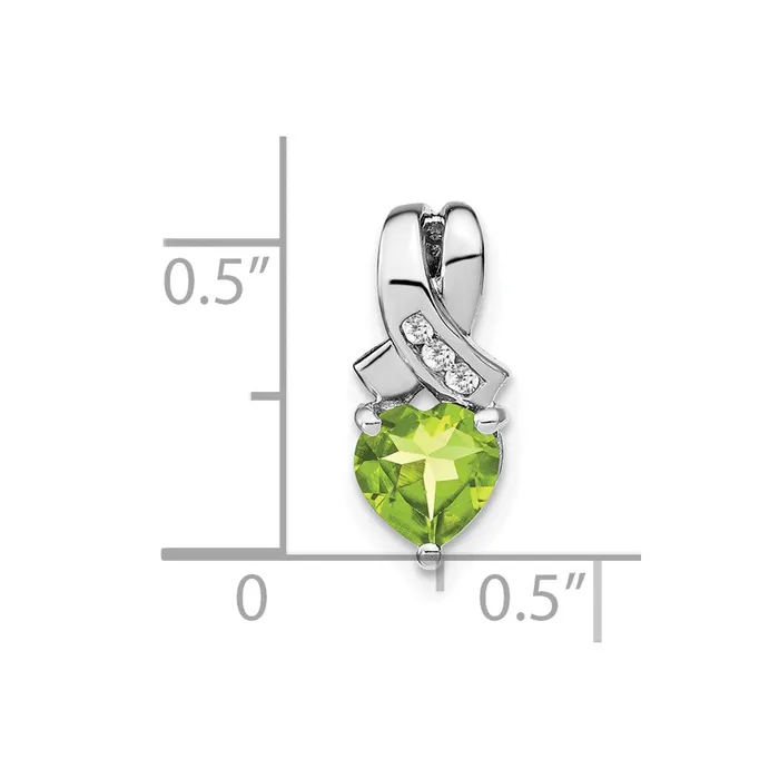 Goldia Sterling Silver Peridot and Real Diamond Pendant Necklaces