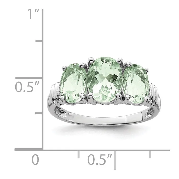 Goldia Sterling Silver Rhodium Green Quartz u0026 Diamond Ring Rings
