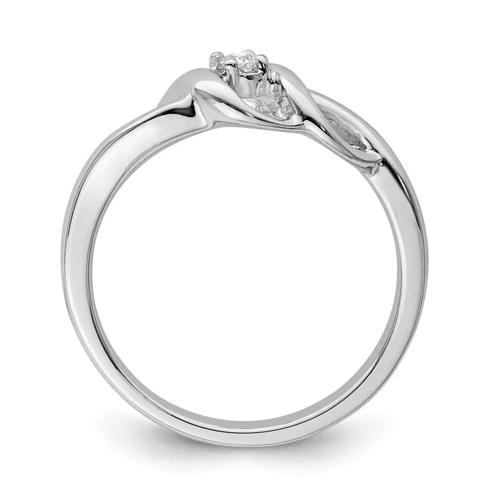 Goldia Sterling Silver Rhodium with White Diamonds Ring Rings